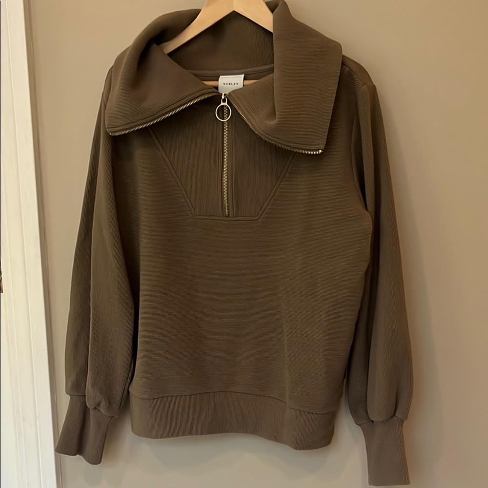 Varley Olive Cowl Neck Sweater